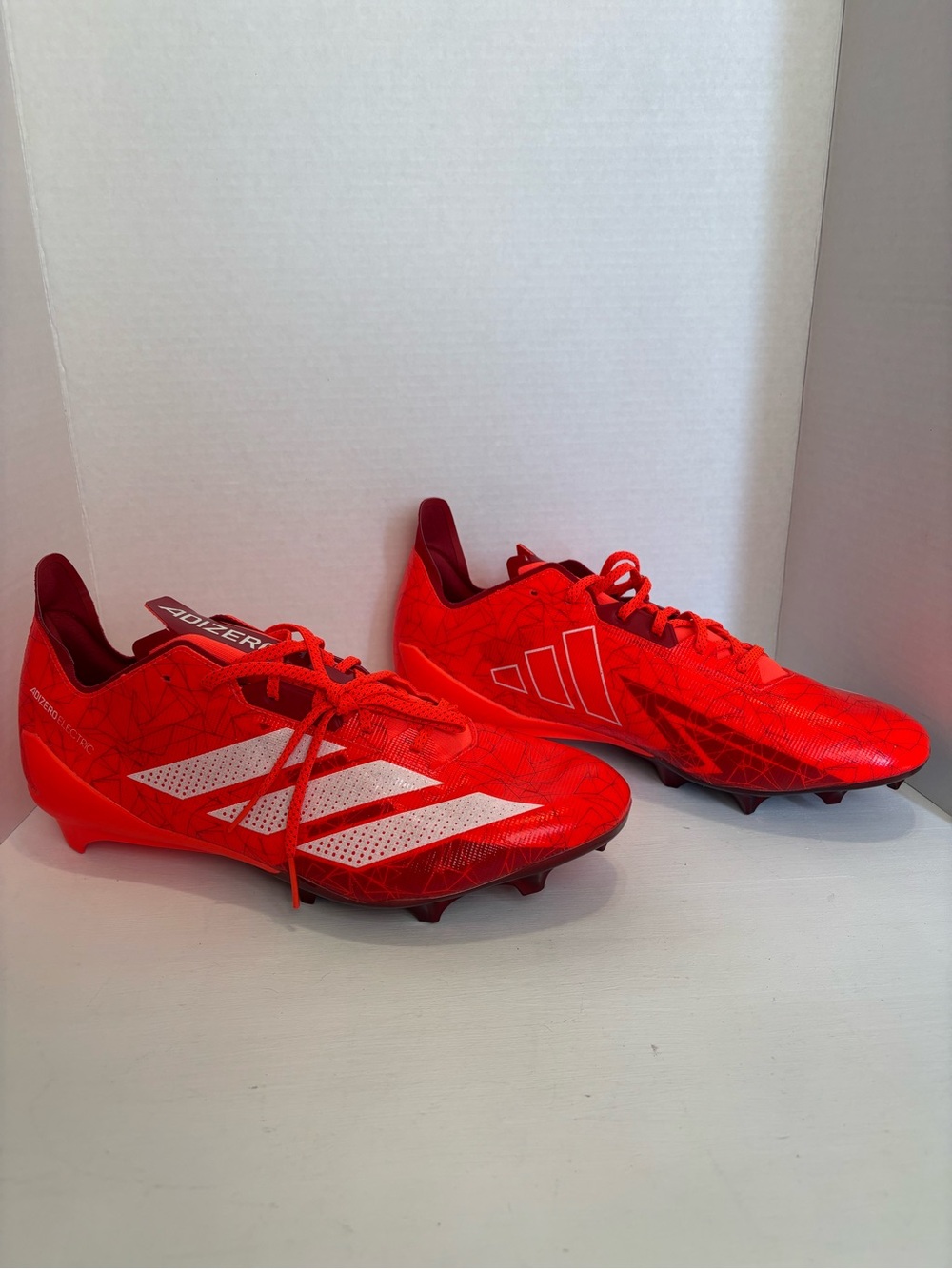 Adidas Adizero football cleats in red and white Size US Men’s 15 NWT